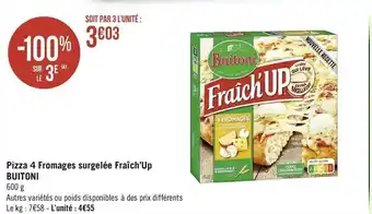 Casino Supermarchés Pizza 4 Fromages surgelée Fraich'Up offre