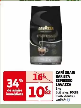 Auchan Café grain barista espresso lavazza offre