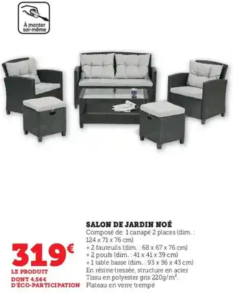 Hyper U Salon de jardin noe offre