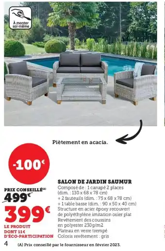 Hyper U Salon de jardin saumur offre
