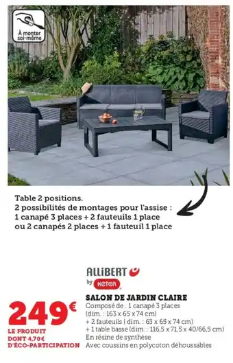 Hyper U Salon de jardin claire offre