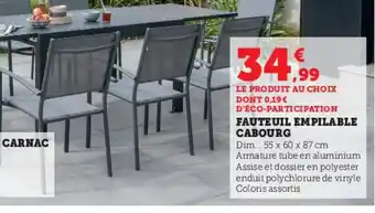 Hyper U Fauteui empilable cabourg offre