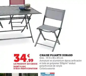 Hyper U Chaise pliante dinard offre