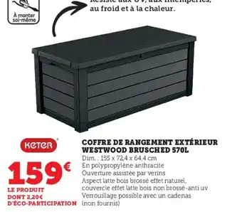 Hyper U Coffre de rangement exterieur westwood brusched 570L offre