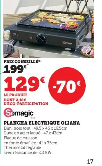 Hyper U Plancha electrique oliana offre