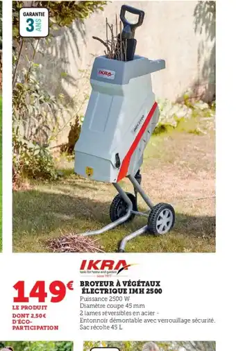 Hyper U Broyeur a végétaux electrique IMH 2500 offre