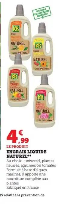 Hyper U Engrais liquide naturel offre