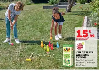 Hyper U Jeu de plein Air 3 En 1 en bois offre
