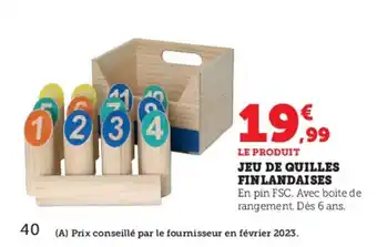 Hyper U Jeu de quilles finlandaises offre