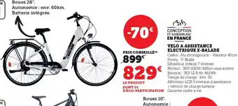 Hyper U Velo a assistance electrique E-Balade offre