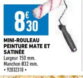 Brico Cash Mini-Rouleau Peinture Mate Et Satinée offre