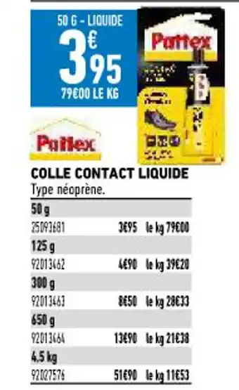 Brico Cash Colle Contact Liquide offre