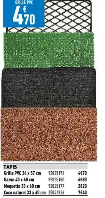 Brico Cash Tapis offre