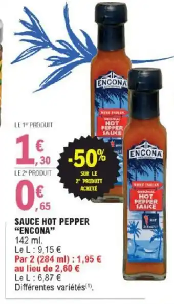 E.Leclerc Sauce Hot Pepper "Encona" offre