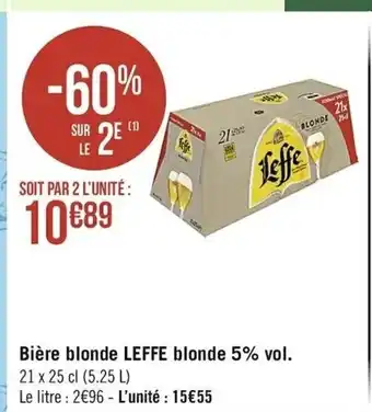 Casino Supermarchés Bière blonde Leffe blonde 5% vol. offre