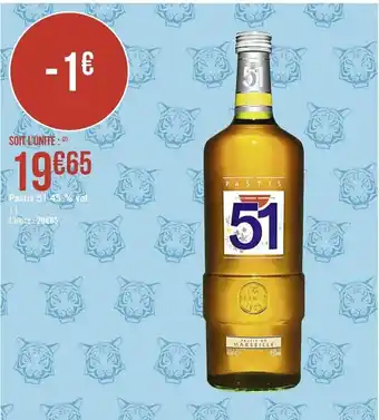 Casino Supermarchés Pastis 51 45% vol. offre