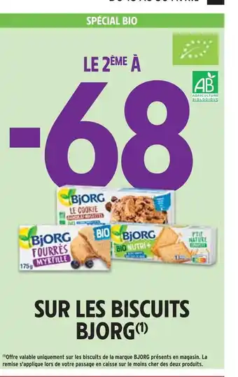 Intermarché Bjorg le 2ème à -68% sur les biscuits bjorg offre