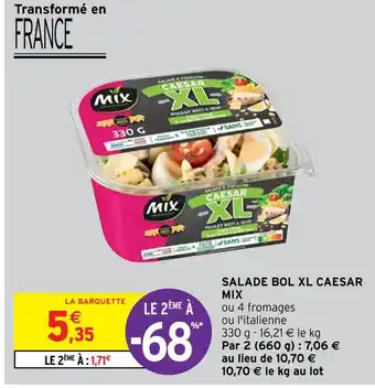 Intermarché Mix salade bol xl caesar offre