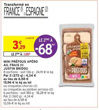 Justin bridou mini préfous apéro ail frais