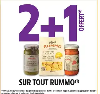 Intermarché Rummo 2+1 offert sur tout rummo offre