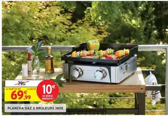 Intermarché Plancha gaz 2 bruleurs inox offre