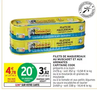 Intermarché Capitaine cook filets de maquereaux au muscadet et aux aromates offre
