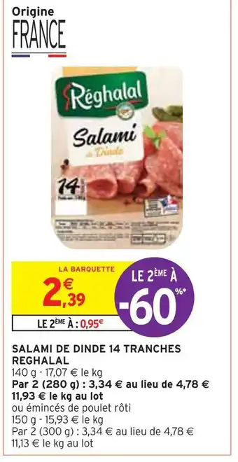 Reghalal salami de dinde 14 tranches