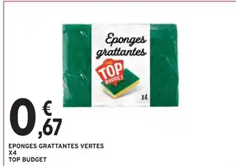 Intermarché Top budget eponges grattantes vertes x4 offre