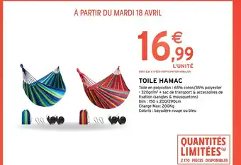 Intermarché Toile hamac offre