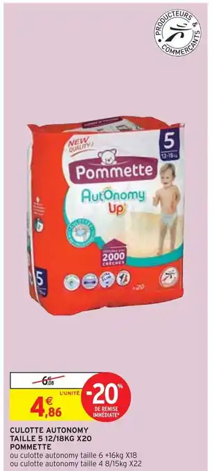 Intermarché Pommette culotte autonomy taille 5 12/18kg x20 offre