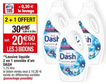 Cora x Carrefour Dash (1)lessive liquide 2 en 1 envolée d’air offre