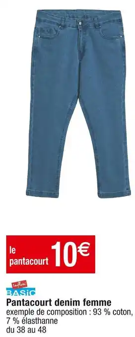 Cora x Carrefour Influx pantacourt denim femme offre