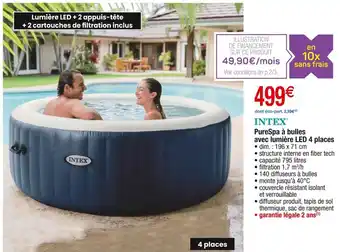 Cora x Carrefour Intex purespa à bulles avec lumière led 4 places offre