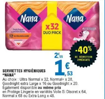 Serviettes Hygieniques "Nana"