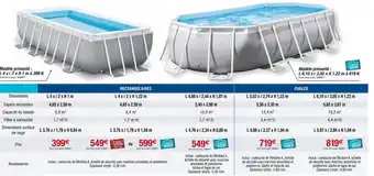 Intex piscine rectangulaire et ovale