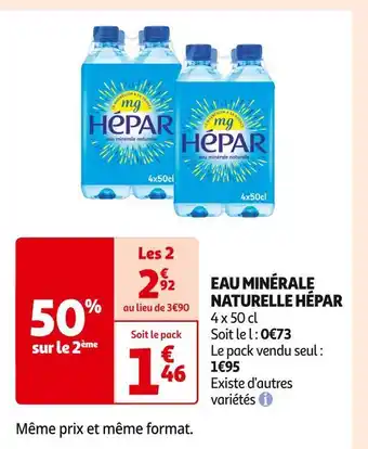 Auchan Supermarché Hépar eau minérale naturelle offre