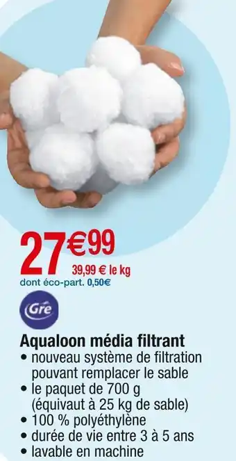 Cora x Carrefour Gre aqualoon média filtrant offre