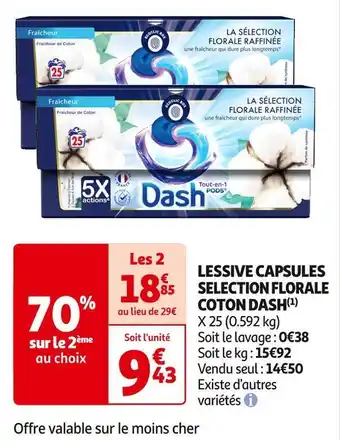Auchan Supermarché Dash lessive capsules selection florale coton(1) offre