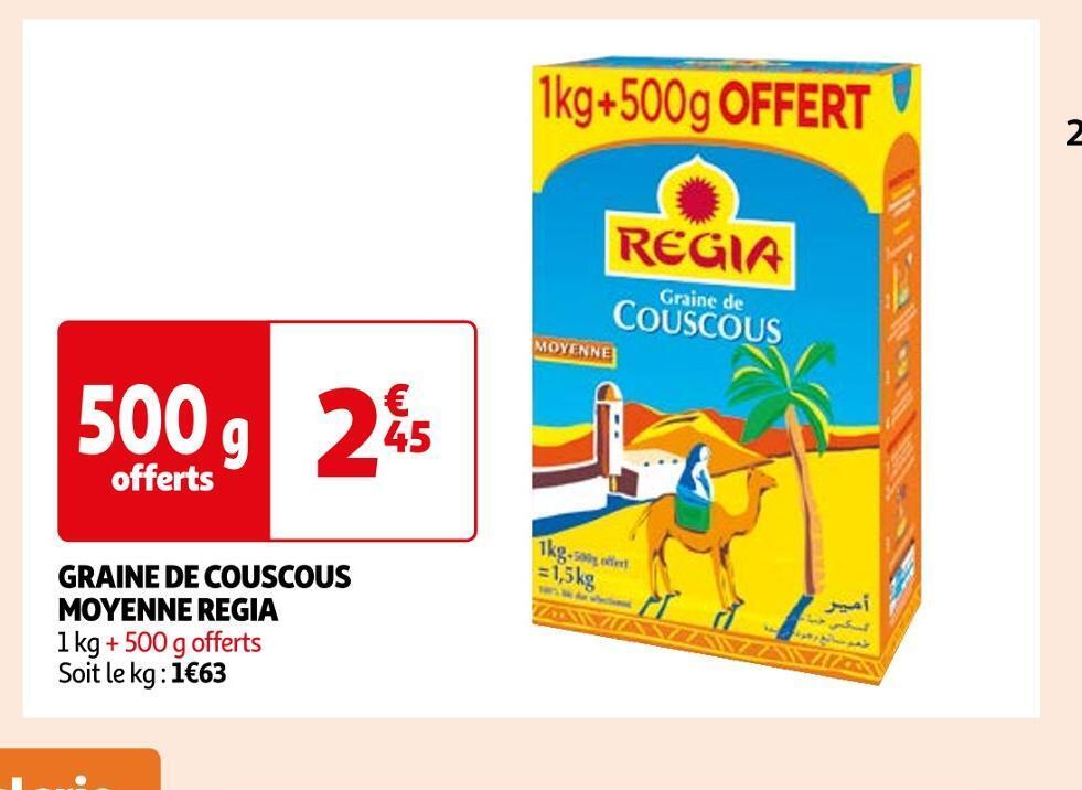 Promo Regia graine de couscous moyenne chez Auchan