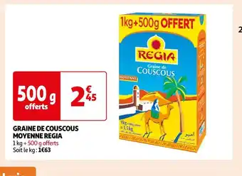 Auchan Regia graine de couscous moyenne offre