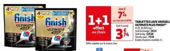 Auchan Finish tablettes lave vaisselle ultimate plus(1) offre