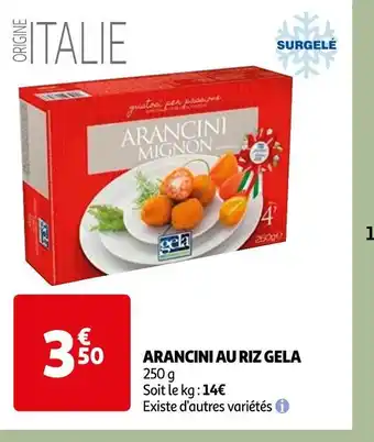 Auchan Arancini au riz gela offre
