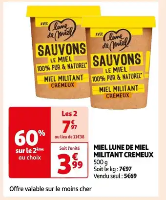 Auchan Lune de miel miel militant cremeux offre