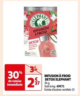 Auchan Elephant infusion à froid detox offre