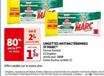 Auchan Supermarché St marc lingettes anti bactériennes offre