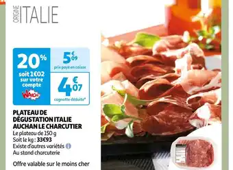 Auchan Auchan le charcutier plateau de dégustation italie offre