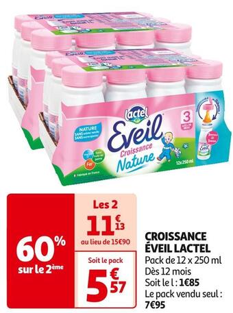 Auchan Supermarché Lactel croissance éveil offre