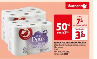 Auchan Auchan papier toilette blanc offre