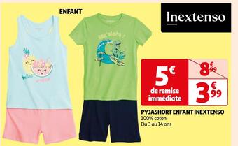 Auchan Inextenso pyjashort enfant offre