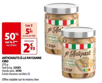 Ciro artichauts à la paysanne